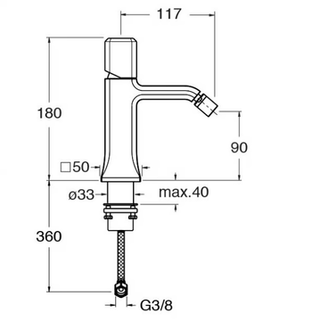 ITALY CRIIT370 - Countertop single handle bidet mixer with swivel spout by CRISTINA Rubinetterie - view 3